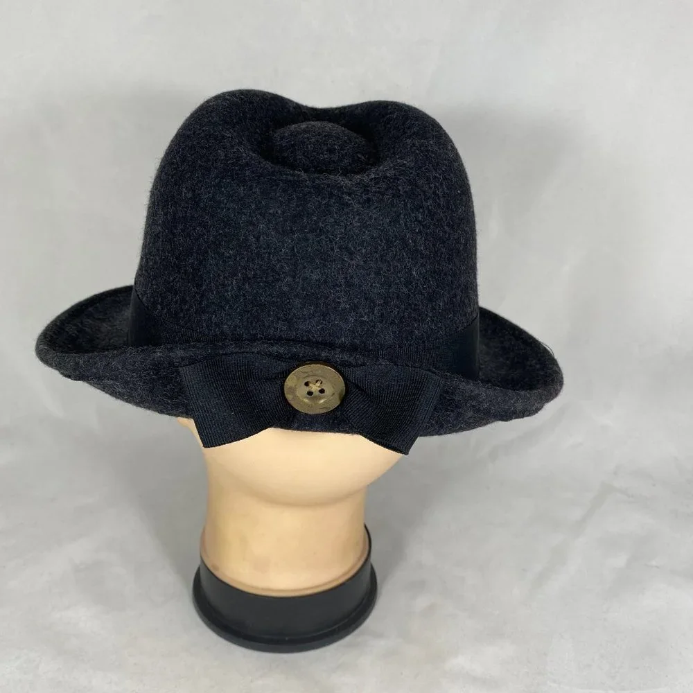 John Callanan Diamond Crown Fedora Hat Charcoal LV250 NWOT